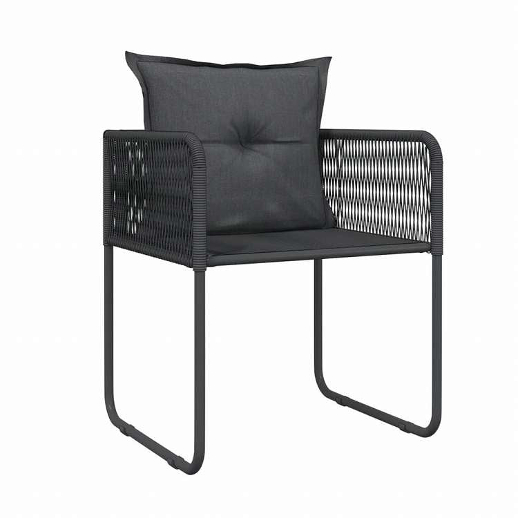 vidaXL ガーデンダイニング5点セット ブラック家具 アウトドア家具 屋外家具セット(代引不可)