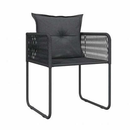 vidaXL ガーデンダイニング5点セット ブラック家具 アウトドア家具 屋外家具セット(代引不可)