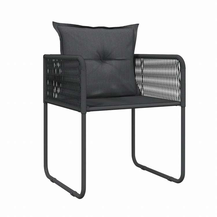 vidaXL ガーデンダイニング9点セット ブラック家具 アウトドア家具 屋外家具セット(代引不可)