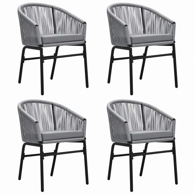 vidaXL ガーデンダイニング5点セット グレー家具 アウトドア家具 屋外家具セット(代引不可)