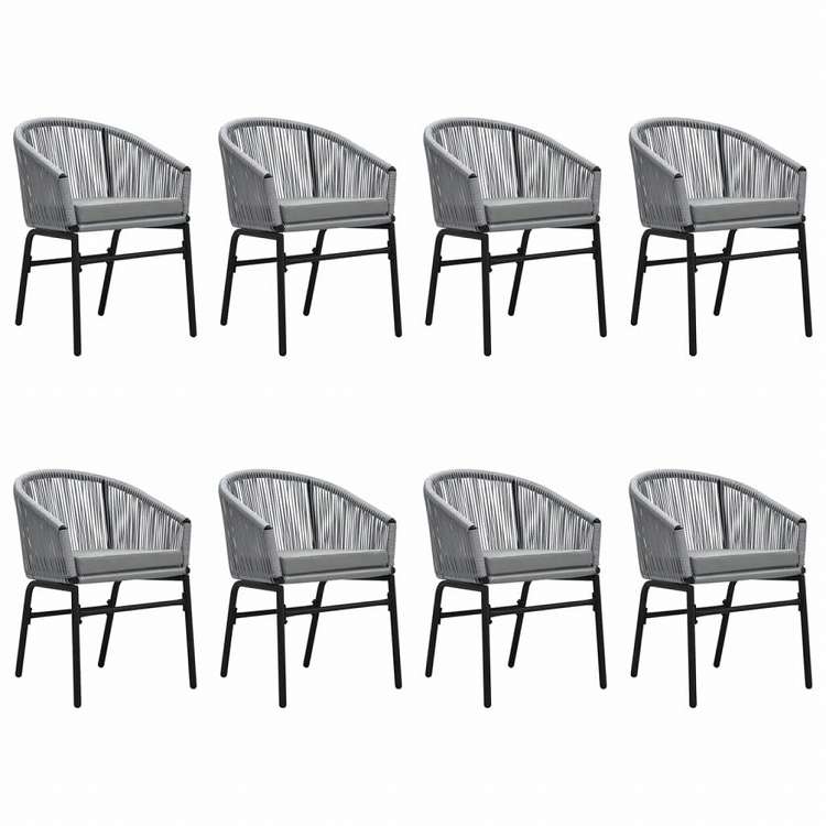 vidaXL ガーデンダイニング9点セット グレー家具 アウトドア家具 屋外家具セット(代引不可)