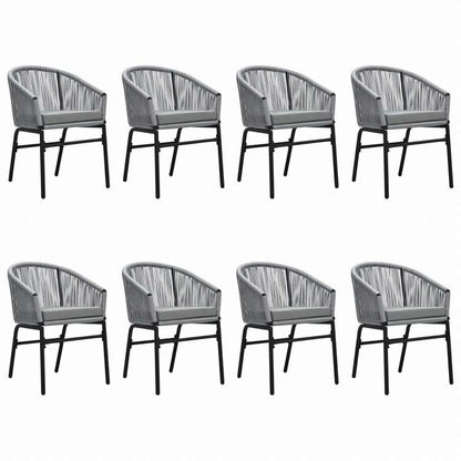 vidaXL ガーデンダイニング9点セット グレー家具 アウトドア家具 屋外家具セット(代引不可)