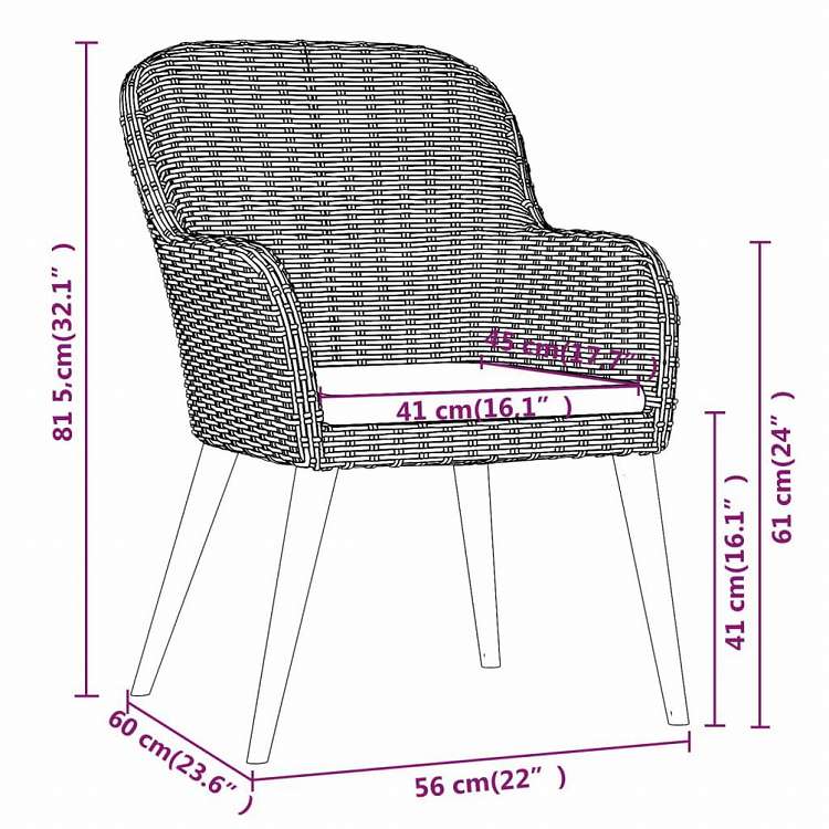 vidaXL ガーデンダイニングセット 5点 クッション付き ブラック家具 アウトドア家具 屋外家具セット(代引不可)
