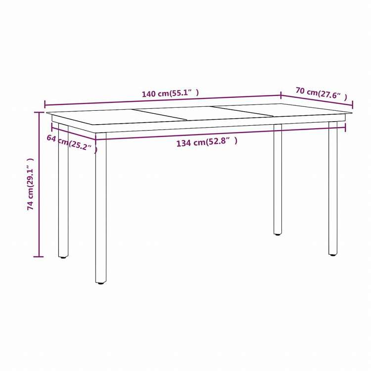 vidaXL ガーデンダイニングセット 7点 クッション付き ブラウン家具 アウトドア家具 屋外家具セット(代引不可)