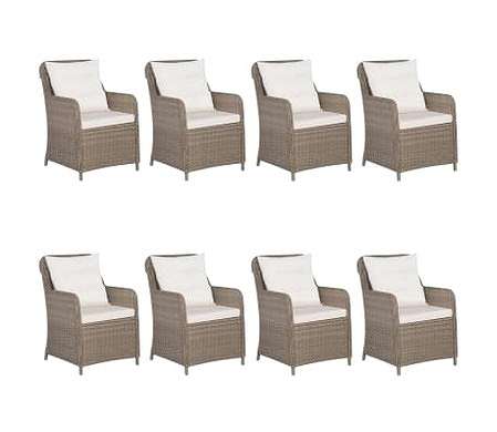 vidaXL ガーデンダイニング9点セット ブラウン家具 アウトドア家具 屋外家具セット(代引不可)