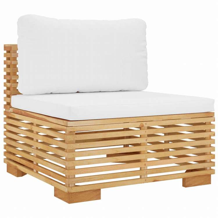 vidaXL ガーデンラウンジ 4点セット クッション付 チーク無垢材家具 アウトドア家具 屋外家具セット(代引不可)