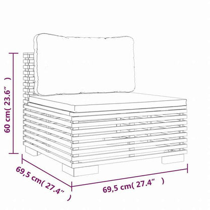 vidaXL ガーデンラウンジ 4点セット クッション付 チーク無垢材家具 アウトドア家具 屋外家具セット(代引不可)