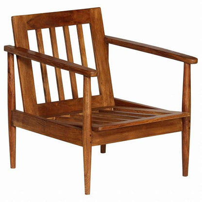 vidaXL ソファ2点セット ブラウン 本革&アカシア無垢材家具 ソファ(代引不可)