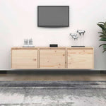 vidaXL テレビキャビネット 3点 無垢のパイン材 (813435+813436)家具 AVラック・テレビ台(代引不可)