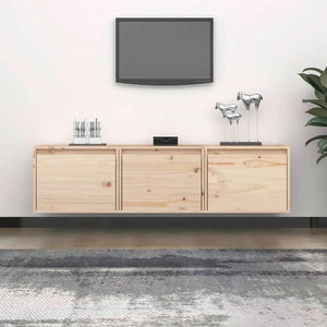 vidaXL テレビキャビネット 3点 無垢のパイン材 (813435+813436)家具 AVラック・テレビ台(代引不可)