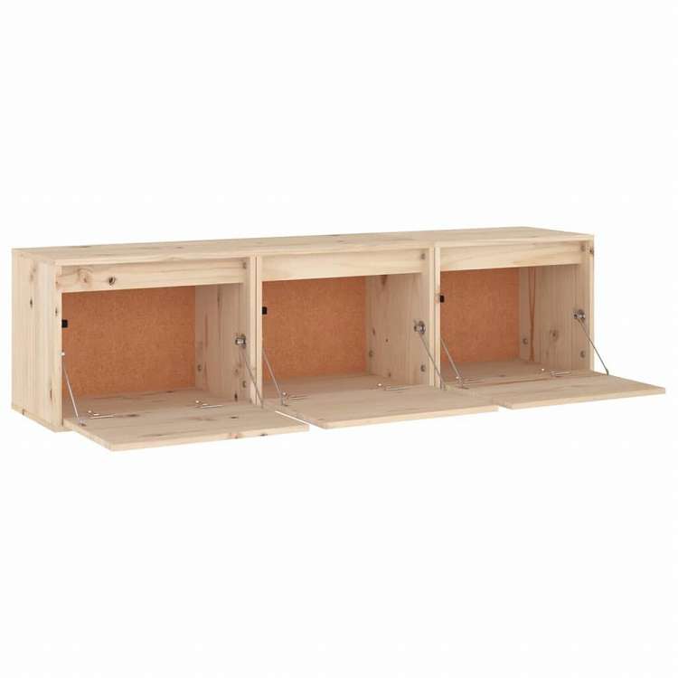 vidaXL テレビキャビネット 3点 無垢のパイン材 (813435+813436)家具 AVラック・テレビ台(代引不可)