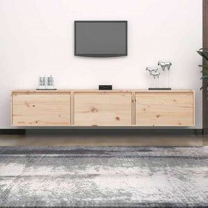 vidaXL テレビキャビネット 3点 パイン無垢材家具 AVラック・テレビ台(代引不可)