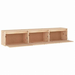 vidaXL テレビキャビネット 3点 パイン無垢材家具 AVラック・テレビ台(代引不可)