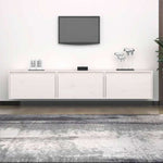 vidaXL テレビキャビネット 3点 無垢のホワイトパイン材家具 AVラック・テレビ台(代引不可)