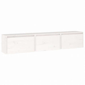 vidaXL テレビキャビネット 3点 無垢のホワイトパイン材家具 AVラック・テレビ台(代引不可)
