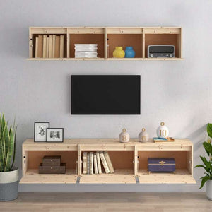 vidaXL 5ピースTVキャビネットセット無垢材パイン家具 AVラック・テレビ台(代引不可)