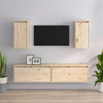vidaXL テレビキャビネット 4点 無垢のパイン材 (813456+813486)家具 AVラック・テレビ台(代引不可)