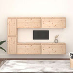 vidaXL テレビキャビネット 6点 無垢のパイン材 (813456x2+813486)家具 AVラック・テレビ台(代引不可)