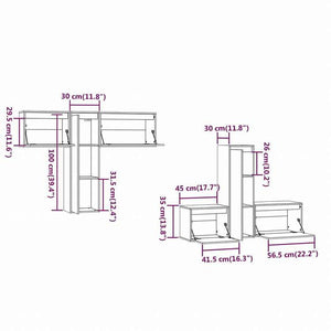 vidaXL テレビキャビネット 6点 無垢のパイン材 (813436+813446+813506)家具 AVラック・テレビ台(代引不可)