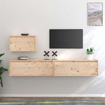 vidaXL テレビキャビネット 3点 無垢のパイン材 (813445+813466)家具 AVラック・テレビ台(代引不可)