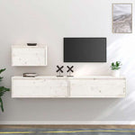 vidaXL テレビキャビネット 3点 無垢のホワイトパイン材家具 AVラック・テレビ台(代引不可)