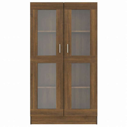 vidaXL ガラスキャビネット ブラウンオーク 82.5x30.5x150 cm エンジニアリングウッド家具 棚 本棚・オープンラック(代引不可)