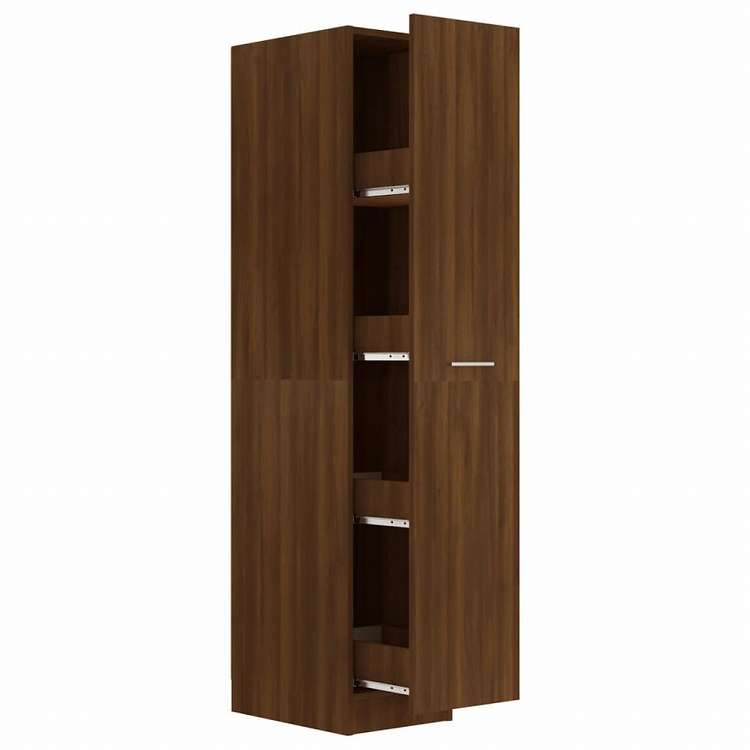 vidaXL アポテカリ?収納キャビネット ブラウンオーク 30x42.5x150 cm エンジニアリングウッド家具 キャビネット&収納 収納キャビネット・ロッカー(代引不可)