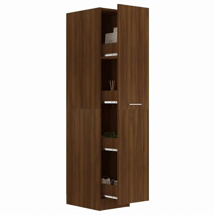 vidaXL アポテカリ?収納キャビネット ブラウンオーク 30x42.5x150 cm エンジニアリングウッド家具 キャビネット&収納 収納キャビネット・ロッカー(代引不可)