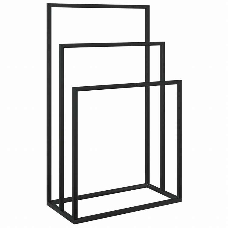 vidaXL 自立式タオル掛け ブラック 48x24x79 cm 鉄製ホーム&ガーデン バスルーム用品 タオルラック・ホルダー(代引不可)