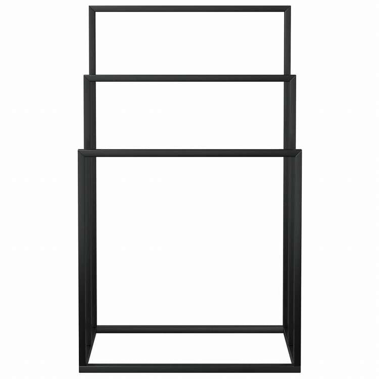 vidaXL 自立式タオル掛け ブラック 48x24x79 cm 鉄製ホーム&ガーデン バスルーム用品 タオルラック・ホルダー(代引不可)