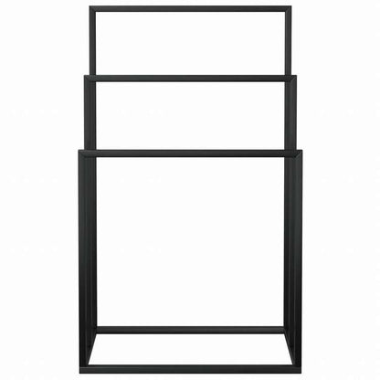 vidaXL 自立式タオル掛け ブラック 48x24x79 cm 鉄製ホーム&ガーデン バスルーム用品 タオルラック・ホルダー(代引不可)