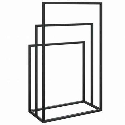 vidaXL 自立式タオル掛け ブラック 48x24x79 cm 鉄製ホーム&ガーデン バスルーム用品 タオルラック・ホルダー(代引不可)