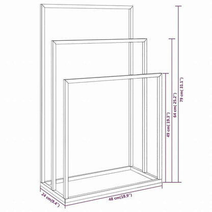 vidaXL 自立式タオル掛け ブラック 48x24x79 cm 鉄製ホーム&ガーデン バスルーム用品 タオルラック・ホルダー(代引不可)