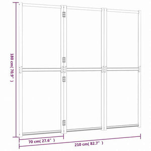 vidaXL 間仕切り 3枚パネル クリームホワイト 210x180cm家具 間仕切り(代引不可)