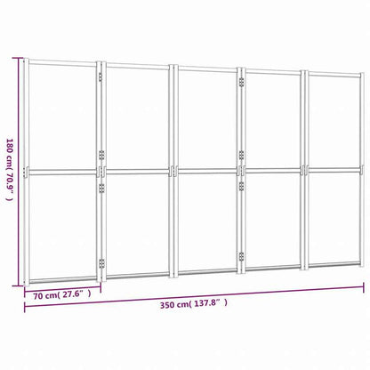 vidaXL 間仕切り パネル5枚 クリームホワイト 350x180cm家具 間仕切り(代引不可)