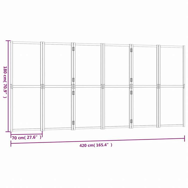 vidaXL 間仕切り パネル6枚 クリームホワイト 420x180 cm家具 間仕切り(代引不可)