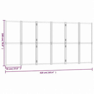 vidaXL 間仕切り パネル6枚 クリームホワイト 420x180 cm家具 間仕切り(代引不可)