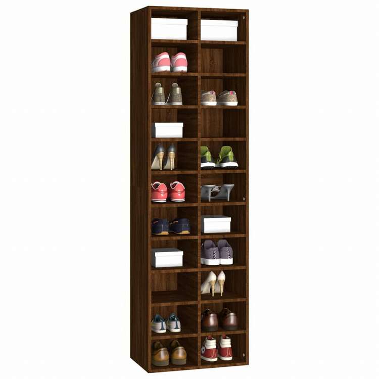 vidaXL シューズキャビネット ブラウンオーク 54x34x183 cm エンジニアリングウッドホーム&ガーデン 家事用品 収納&オーガナイザー 衣類・ワードローブ収納 シューズラック・整理収納(代引不可)