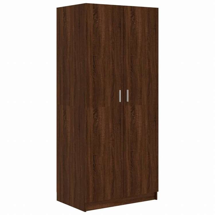 vidaXL 洋服ダンス ブラウンオーク 80x52x180 cm エンジニアリングウッド家具 キャビネット&収納 戸棚・ワードローブ(代引不可)