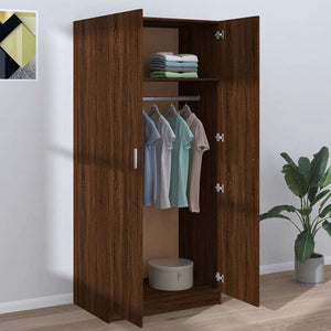 vidaXL 洋服ダンス ブラウンオーク 80x52x180 cm エンジニアリングウッド家具 キャビネット&収納 戸棚・ワードローブ(代引不可)