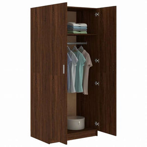 vidaXL 洋服ダンス ブラウンオーク 80x52x180 cm エンジニアリングウッド家具 キャビネット&収納 戸棚・ワードローブ(代引不可)