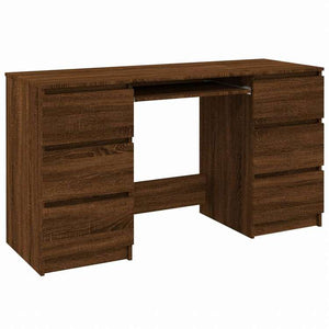 vidaXL ライティングデスク ブラウンオーク 140x50x77cm エンジニアリングウッド家具 オフィス家具 デスク(代引不可)