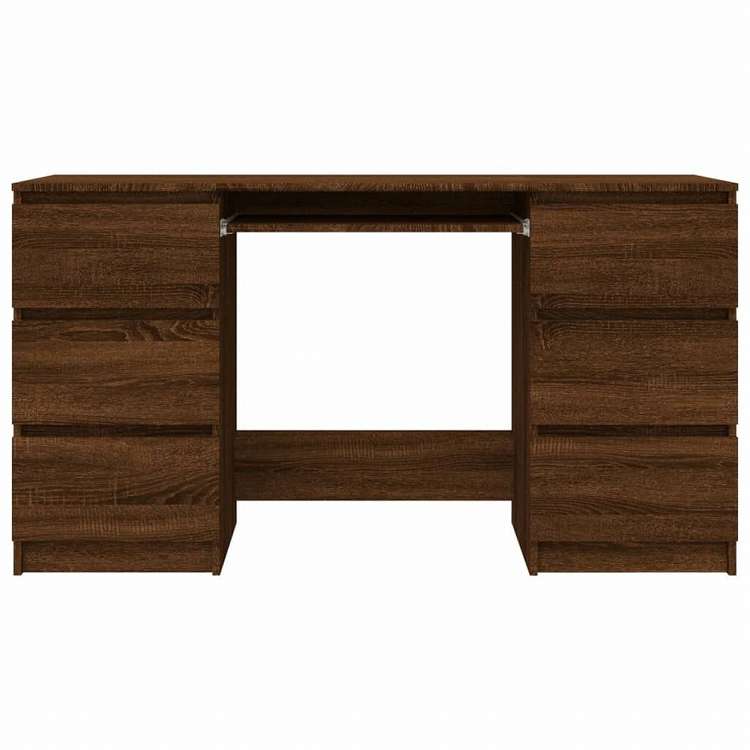 vidaXL ライティングデスク ブラウンオーク 140x50x77cm エンジニアリングウッド家具 オフィス家具 デスク(代引不可)