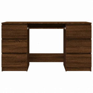 vidaXL ライティングデスク ブラウンオーク 140x50x77cm エンジニアリングウッド家具 オフィス家具 デスク(代引不可)