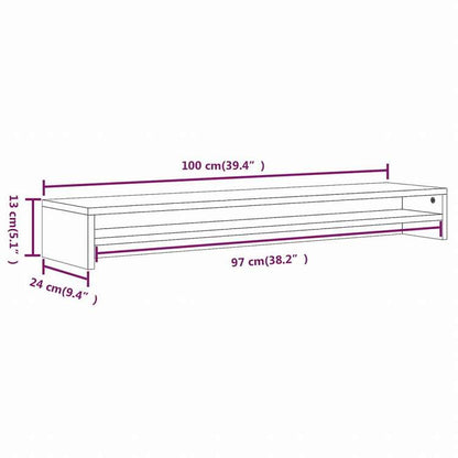 vidaXL モニタースタンド ブラウンオーク 100x24x13 cm エンジニアリングウッド電子機器 ビデオ ビデオアクセサリ テレビ部品・アクセサリ TV・モニターマウント(代引不可)