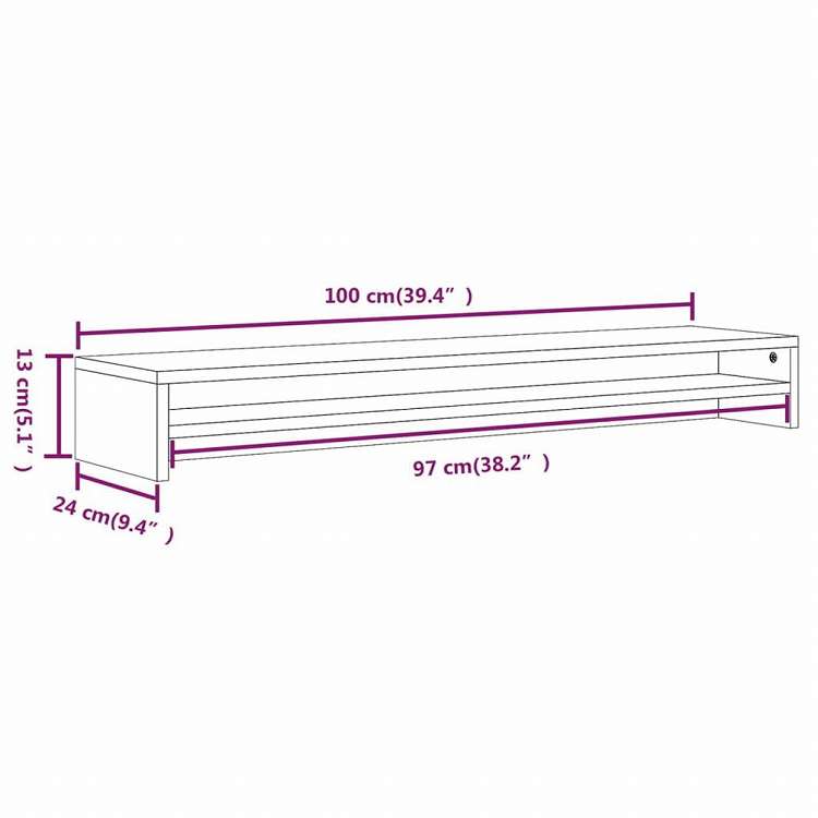 vidaXL モニタースタンド ブラウンオーク 100x24x13 cm エンジニアリングウッド電子機器 ビデオ ビデオアクセサリ テレビ部品・アクセサリ TV・モニターマウント(代引不可)