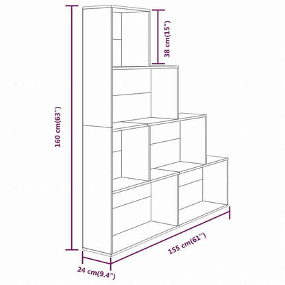 vidaXL ブックキャビネット ブラウンオーク 155x24x160 cm家具 棚 本棚・オープンラック(代引不可)