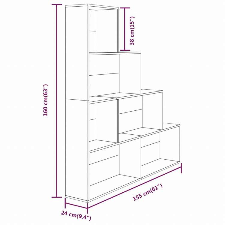 vidaXL ブックキャビネット ブラウンオーク 155x24x160 cm家具 棚 本棚・オープンラック(代引不可)