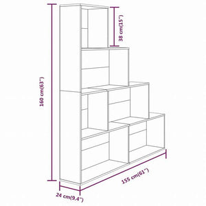 vidaXL ブックキャビネット ブラウンオーク 155x24x160 cm家具 棚 本棚・オープンラック(代引不可)