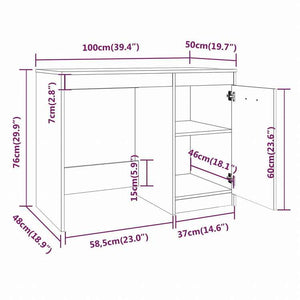 vidaXL デスク ブラウンオーク 100x50x76 cm エンジニアリングウッド家具 オフィス家具 デスク(代引不可)